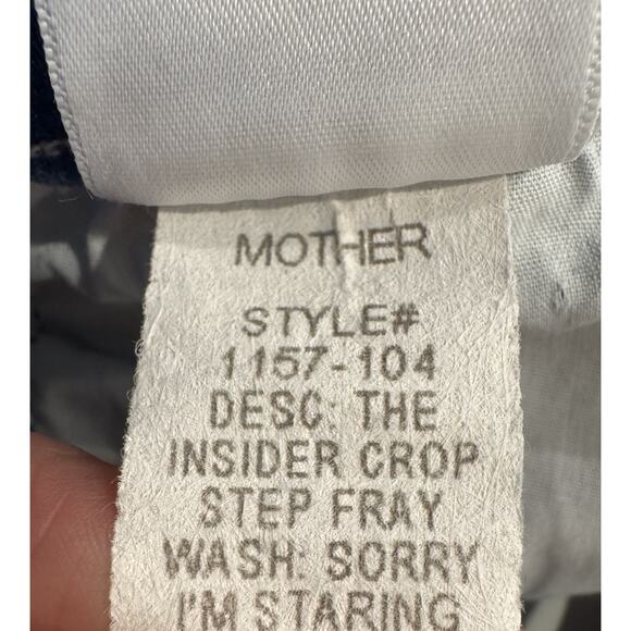 MOTHER The Insider Crop Step Fray Jeans Women’s Size 23 Sorry I'm Staring - Picture 10 of 12